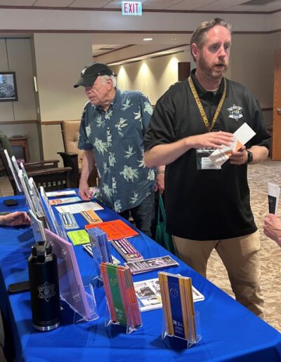 KEVIN KELLY MICHAEL MAHONEY GIVES GLENVIEW RESIDENTS INFO IN THE SHERIFFS WATER PROGRAM